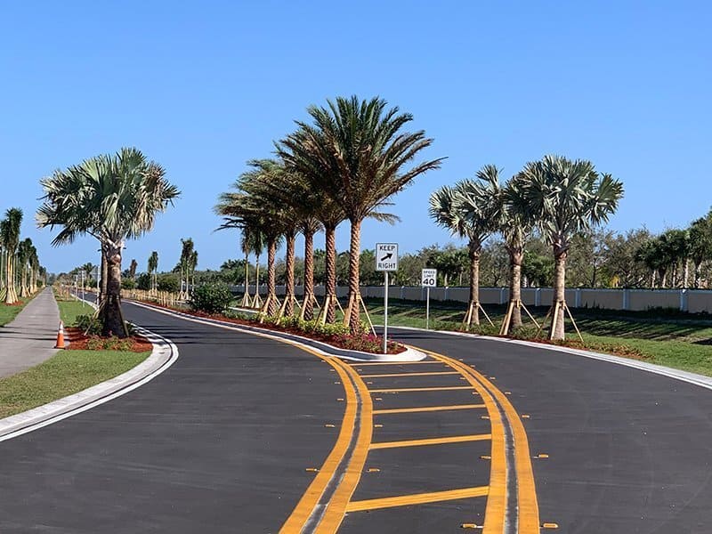 A median installed by P&T Landscaping for City of Bonita Springs